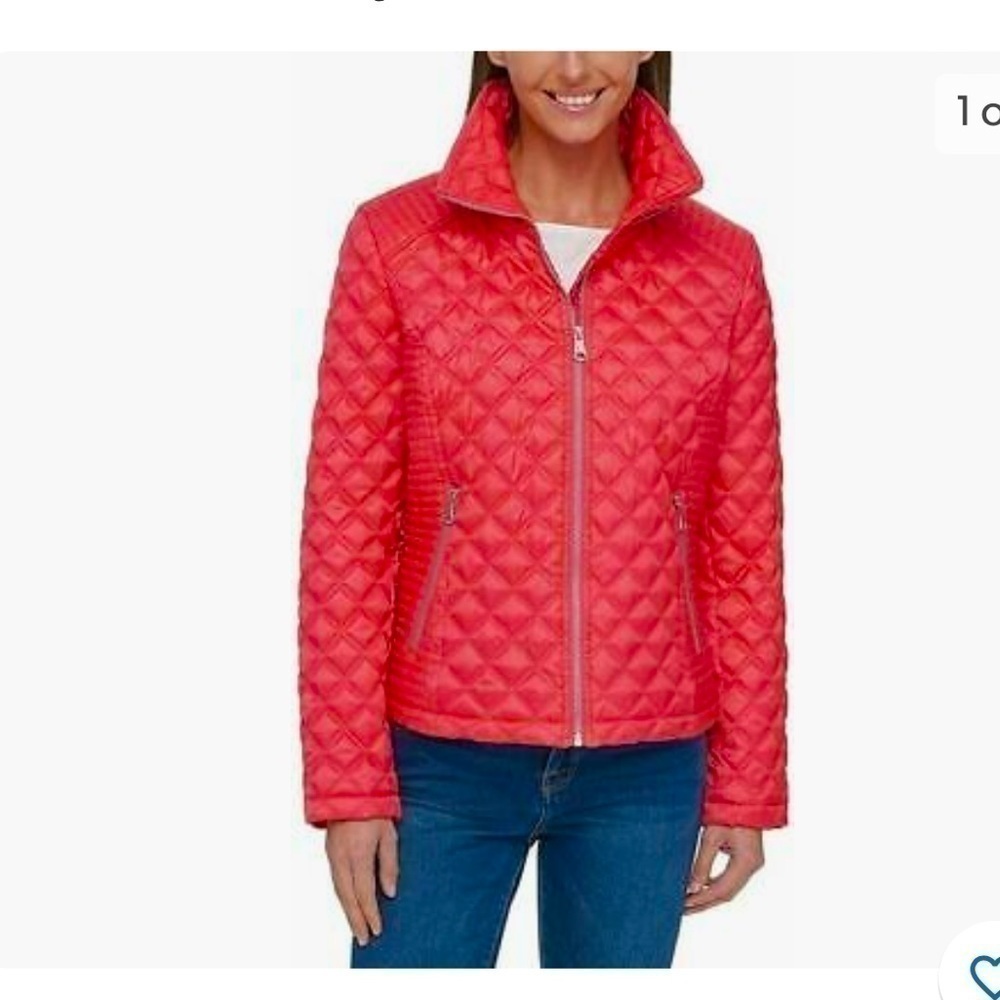𝅺marc New York NWOT quilted coral puff jacket Sz small S
